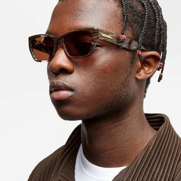 NEW BOTTEGA VENETA BV1143S 003 SUNGLASSES UNISEX BROWN SQUARE EYEWEAR